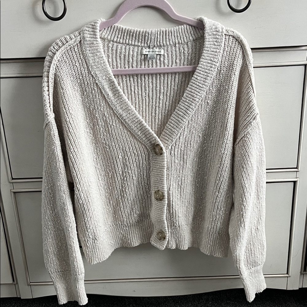 AE Oversized Crop Cardigan Sweater